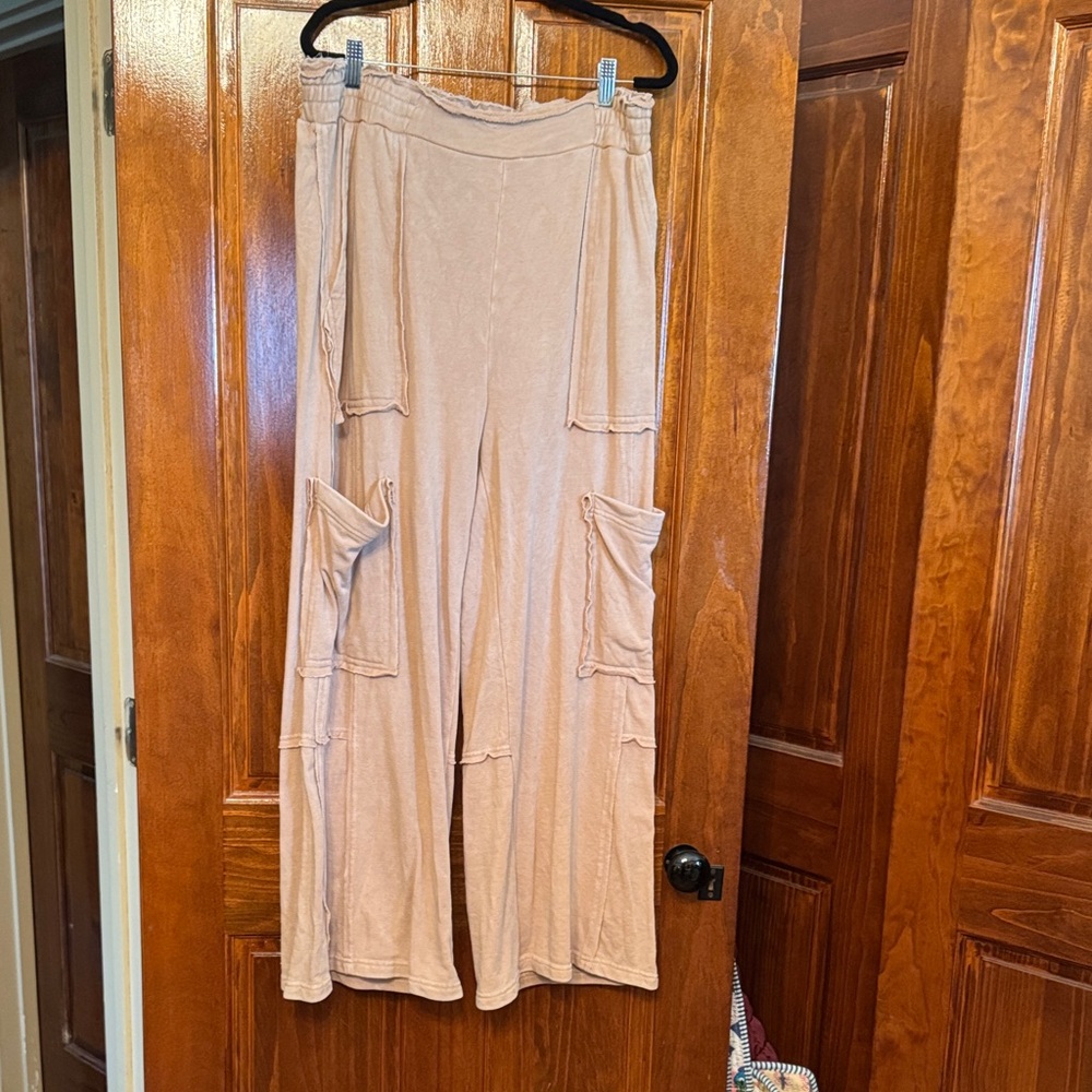 Double Zero Wide Leg Tan Pants